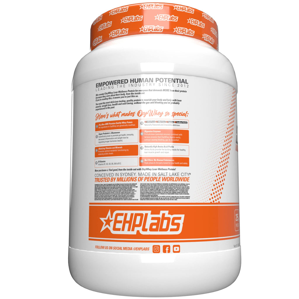 EHP Labs OxyWhey Peanut Butter Puffs protein powder tub, 27 servings of whey isolate. — view 2