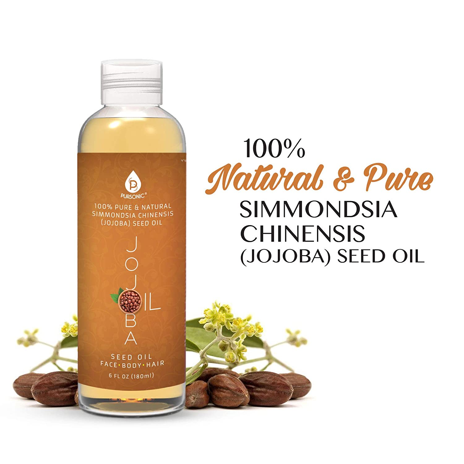 Pure golden jojoba oil 6 oz bottle for skin, hair, and nail hydration — view 4