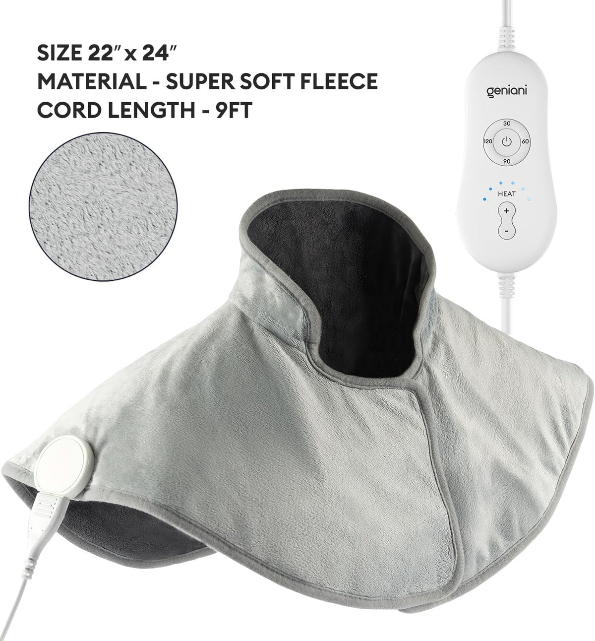 Neck & Shoulders Heating Wrap Lava, Mist Gray-3
