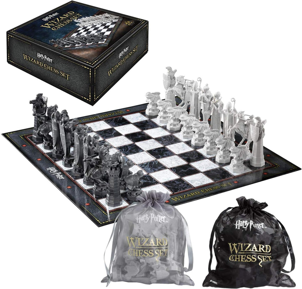 Harry Potter wizard chess set featuring detailed plastic pieces and a large square playing board — view 2