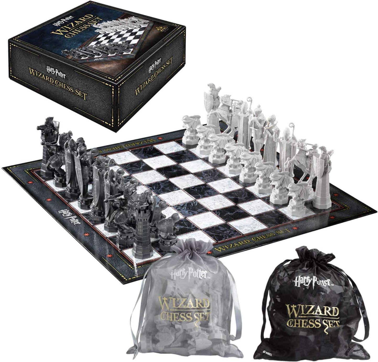 Harry Potter wizard chess set featuring detailed plastic pieces and a large square playing board — view 2