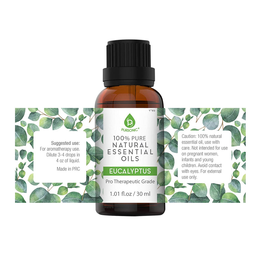 Glass bottle of pure eucalyptus essential oil with a dropper for aromatherapy and soothing massages — view 5