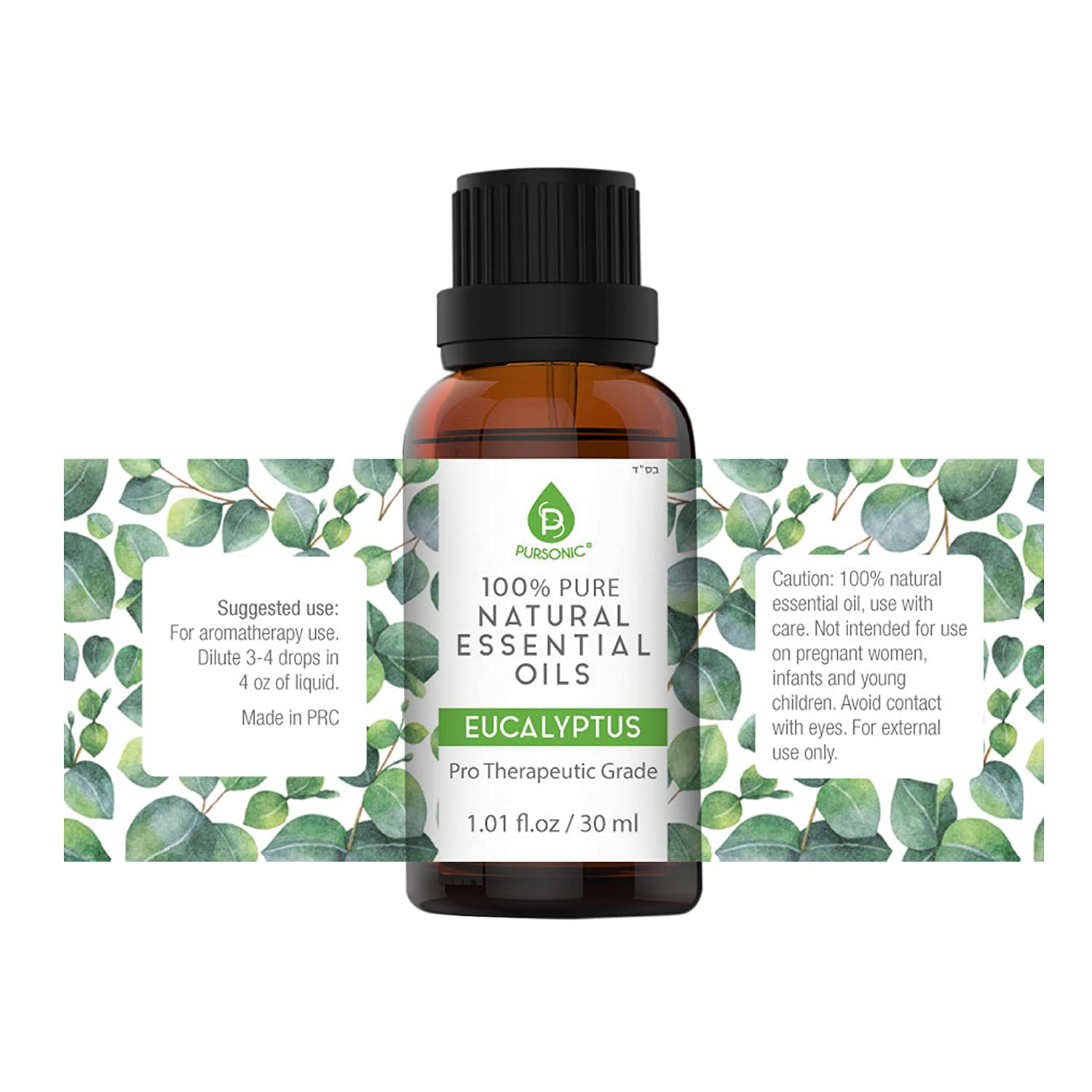 Glass bottle of pure eucalyptus essential oil with a dropper for aromatherapy and soothing massages — view 5