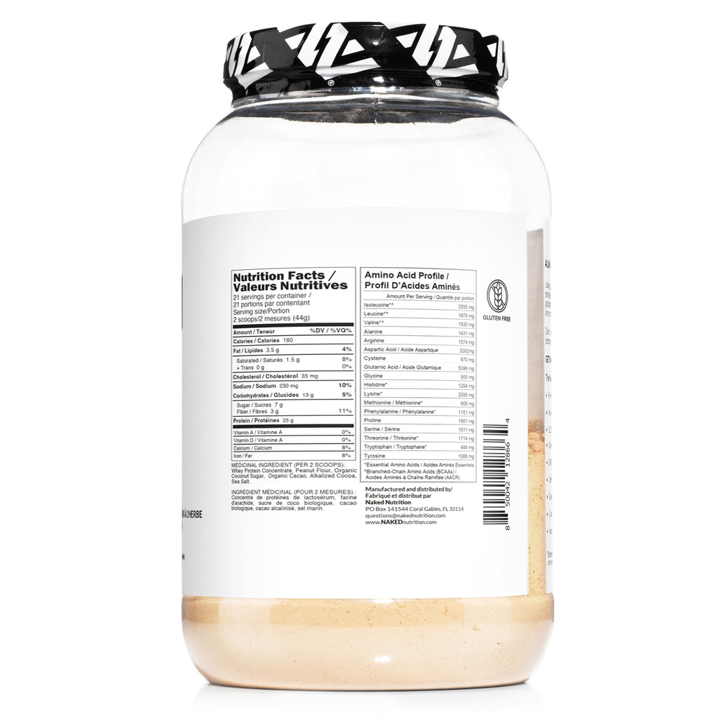 Chocolate peanut butter grass-fed whey protein powder in a 2 lb container — view 4