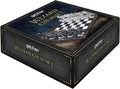 Harry Potter wizard chess set featuring detailed plastic pieces and a large square playing board