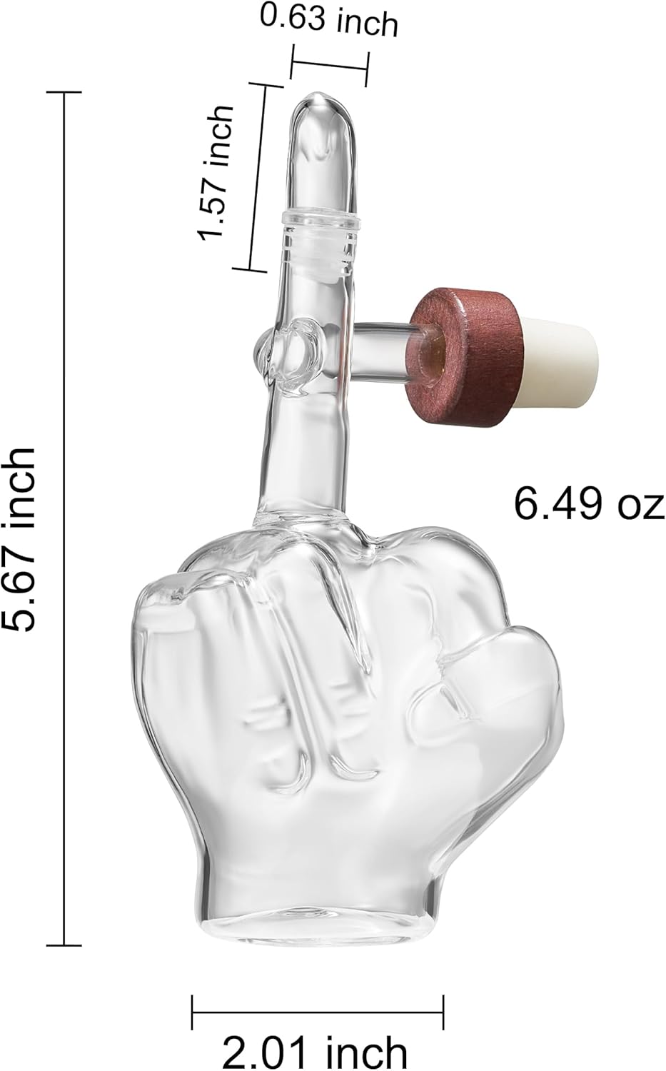 Clear Italian wine aerator decanter pouring red wine directly from the bottle to a glass — view 5