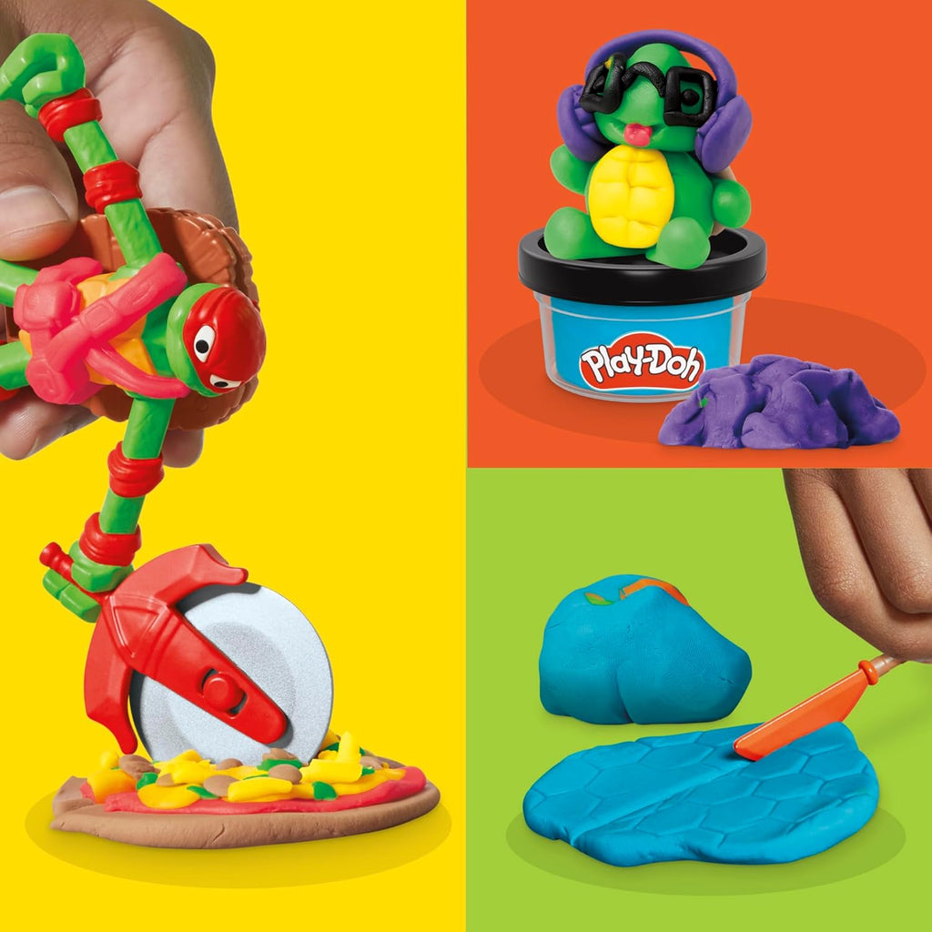 Ninja Turtles modelling dough playset featuring bendy figures colourful dough cans and interactive stamping tools — view 4