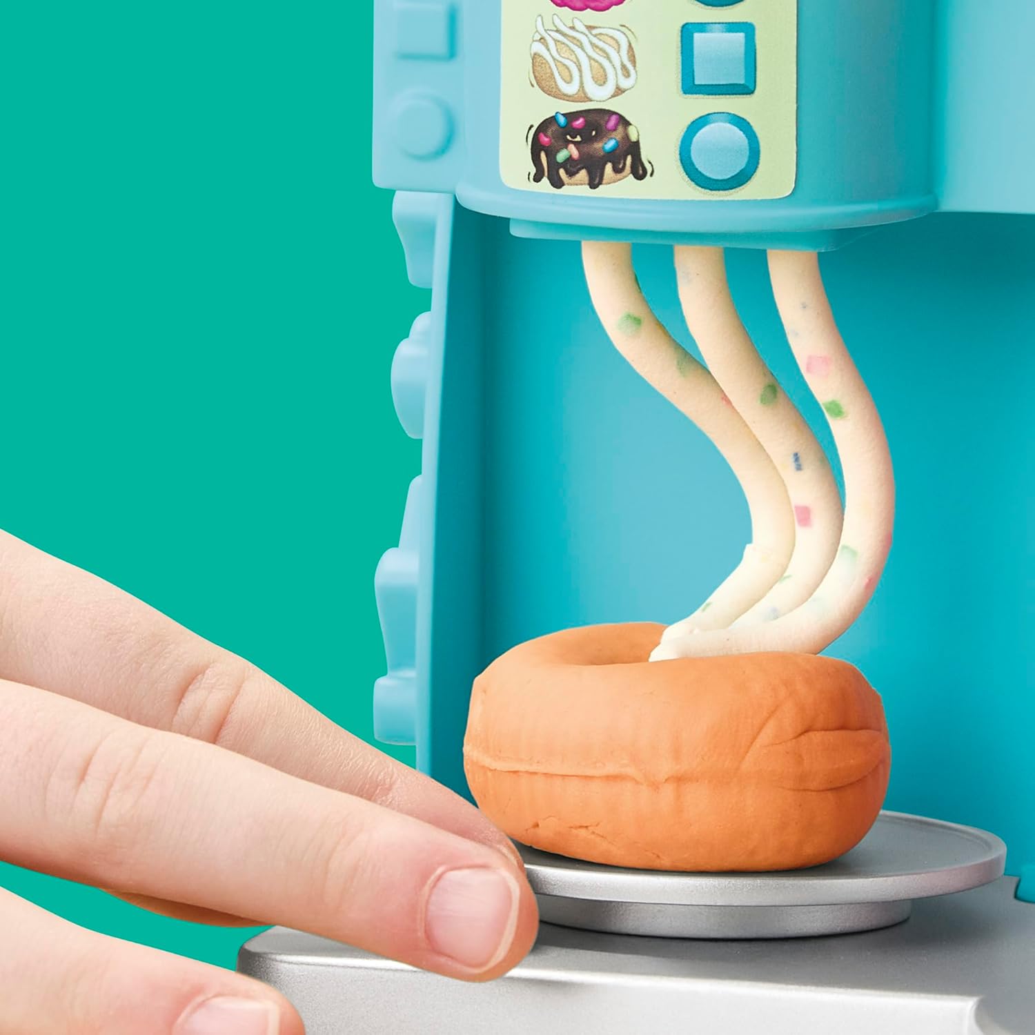 Colourful pretend doughnut bakery playset with dough, icing machine, and croissant moulds for kids creative play — view 5