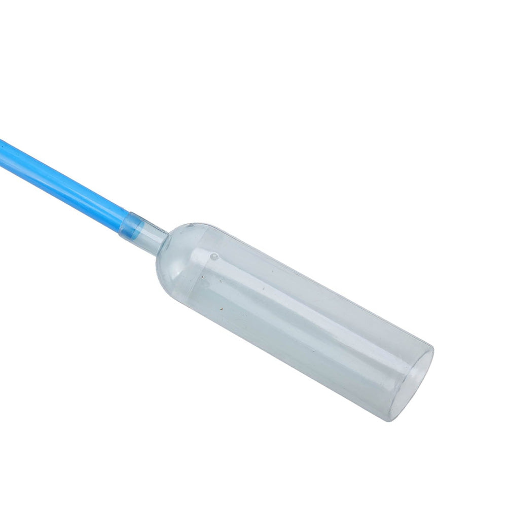 Blue plastic aquarium gravel cleaner vacuum with long siphon hose, strainer, and water flow control. — view 4