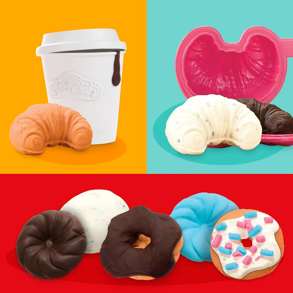 Colourful pretend doughnut bakery playset with dough, icing machine, and croissant moulds for kids creative play — view 4