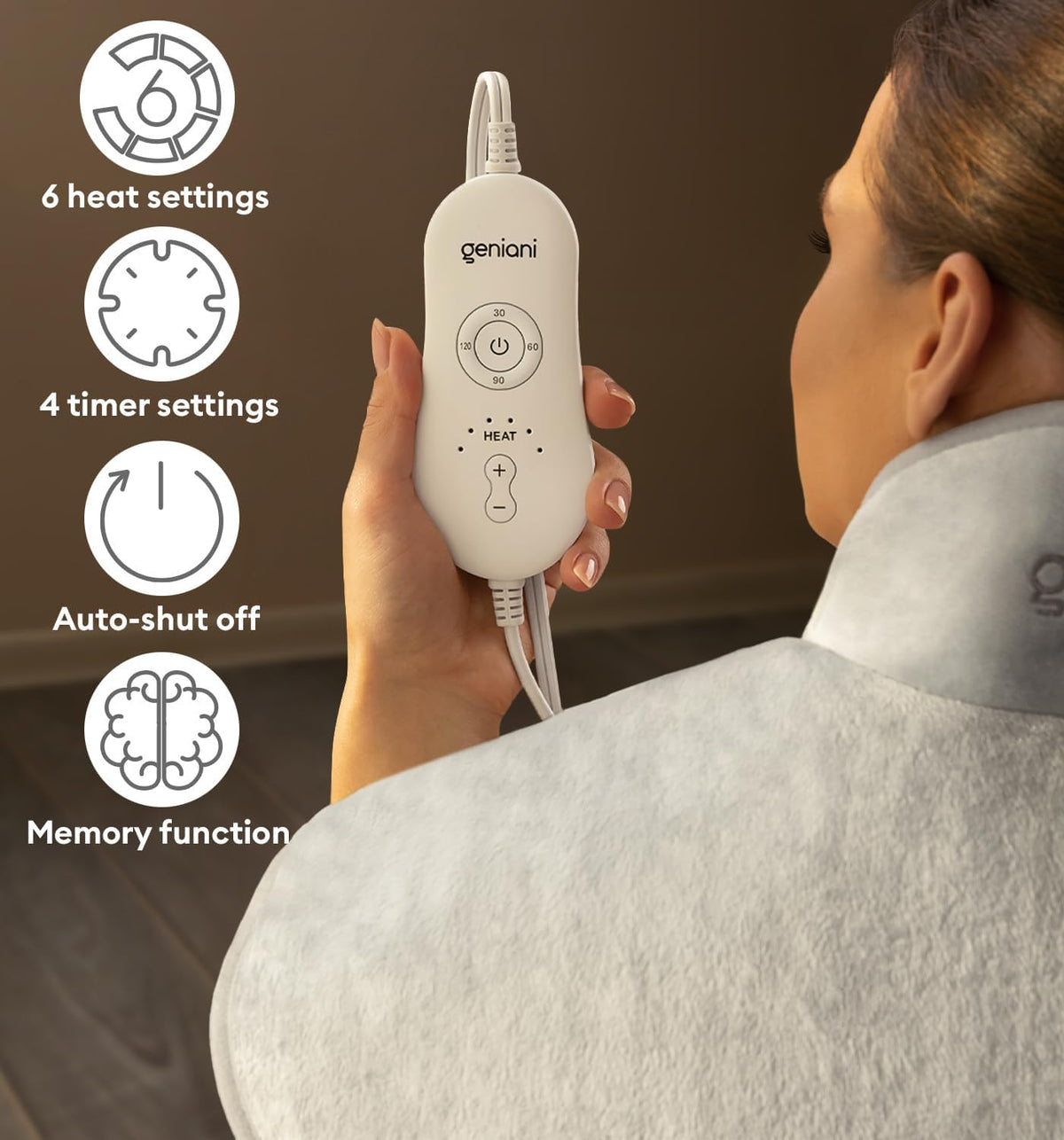 Neck & Shoulders Heating Wrap Lava, Mist Gray-2