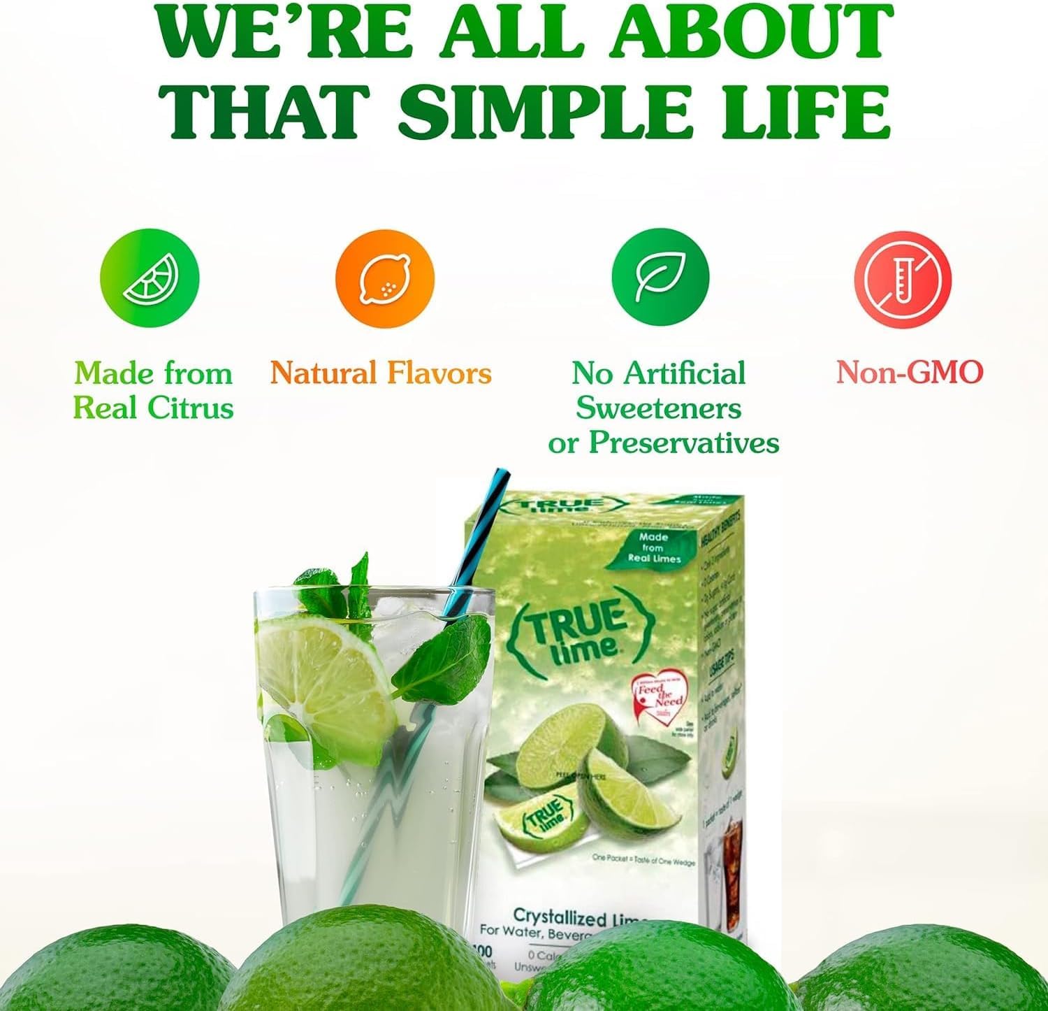 True Lime water enhancer packets in two green 100-count boxes for natural citrus beverage flavoring — view 5