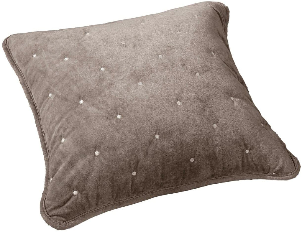 Sand taupe beige plush velvet diamond tufted cushion cover with hidden zipper — view 2