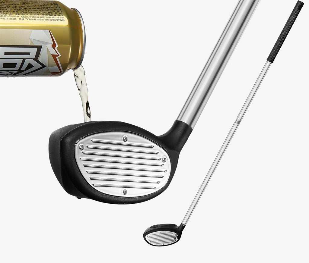 Golf club shaped beer bong disguised as a standard driver with included black head cover