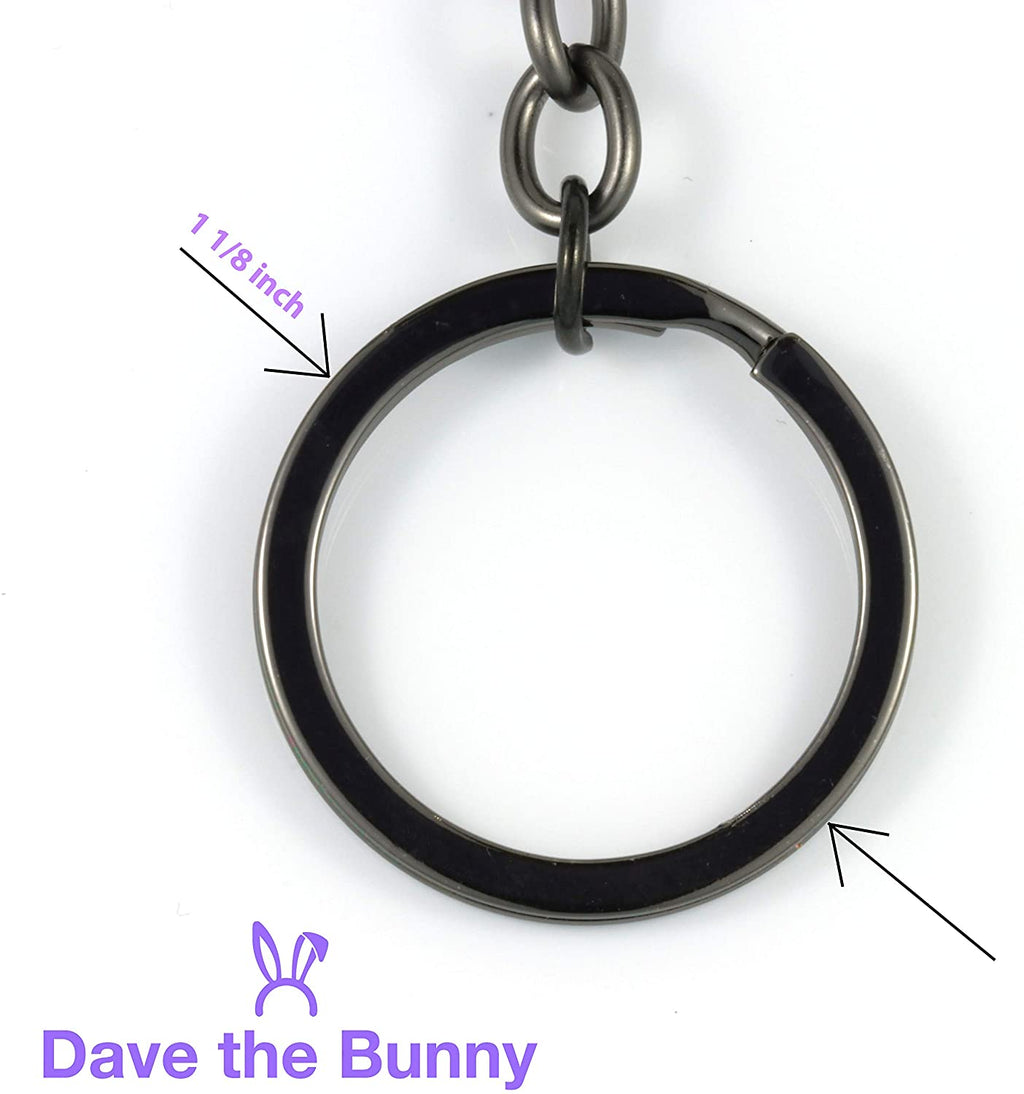 Silver St. Benedict medal Catholic keychain with snake chain attached to a metal ring — view 3