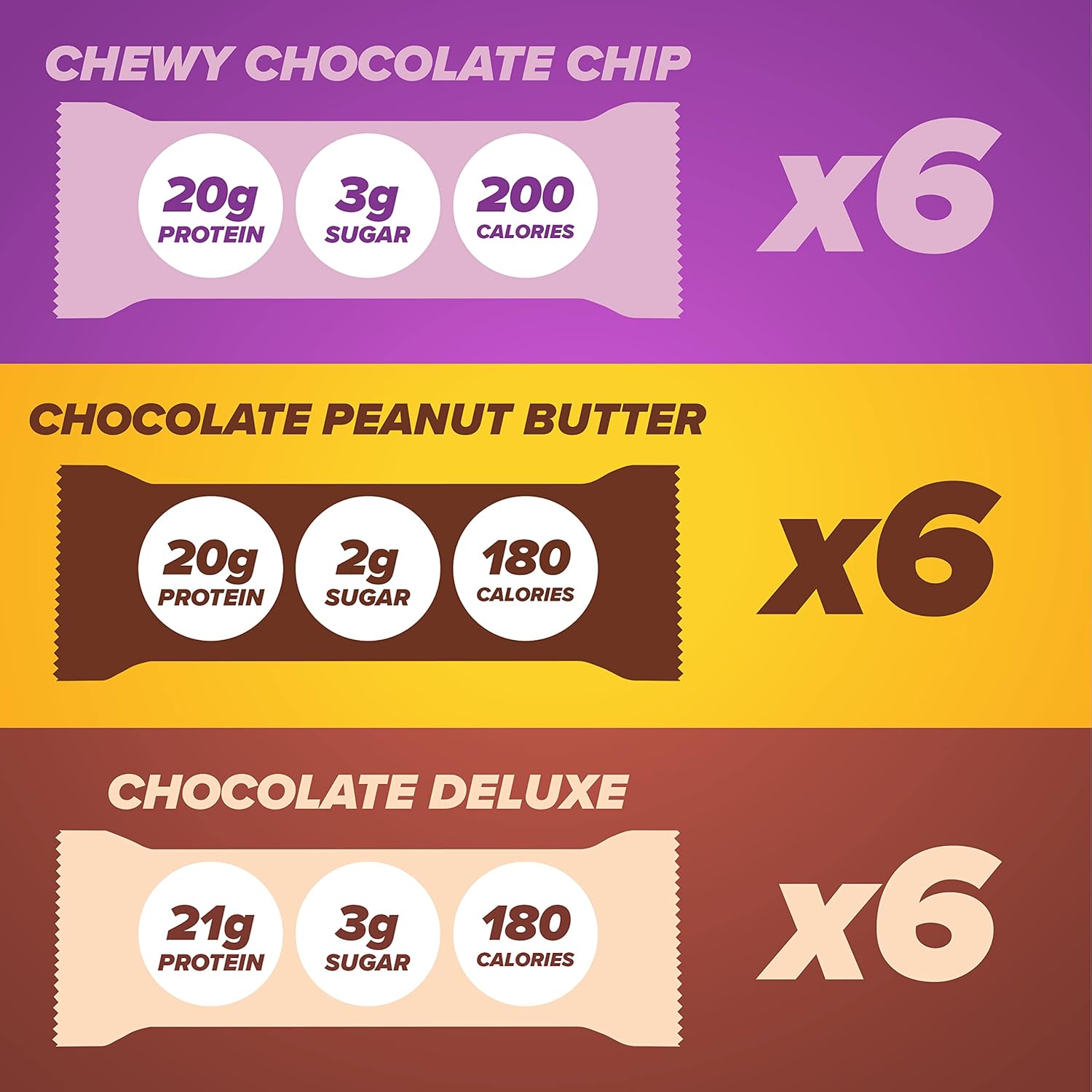 Pure Protein bar variety pack box with eighteen assorted chocolate and peanut butter protein snacks — view 4