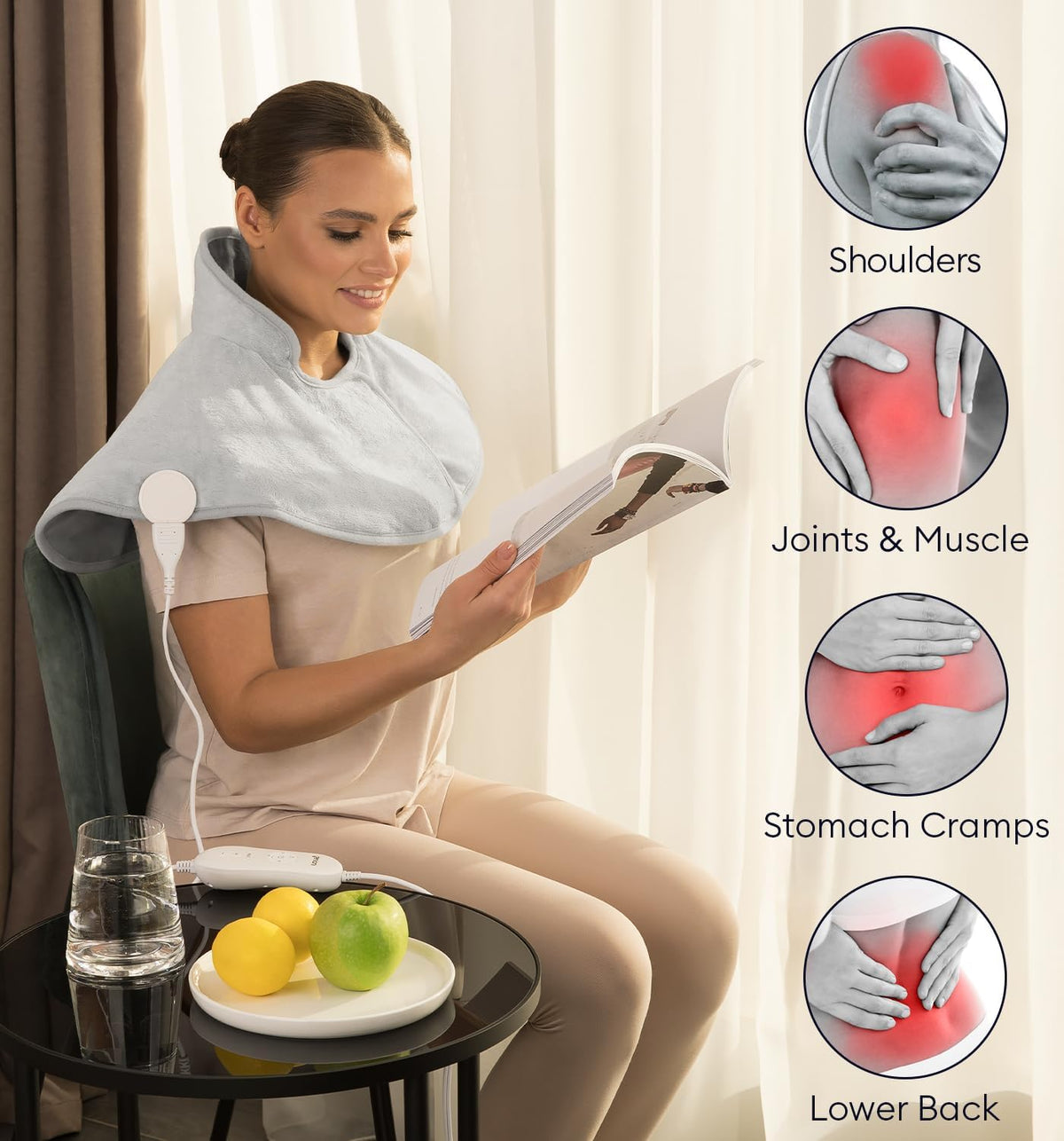 Neck & Shoulders Heating Wrap Lava, Mist Gray-1