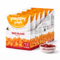 Six bags of BBQ Blaze flavored high protein chickpea puffs snack packs