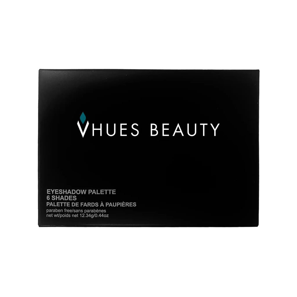 Six shade vegan eyeshadow palette with matte and shimmer neutral tones in a compact — view 3