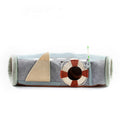 Foldable semi enclosed cloth cat scratcher and hideaway litter box in a modern tunnel design