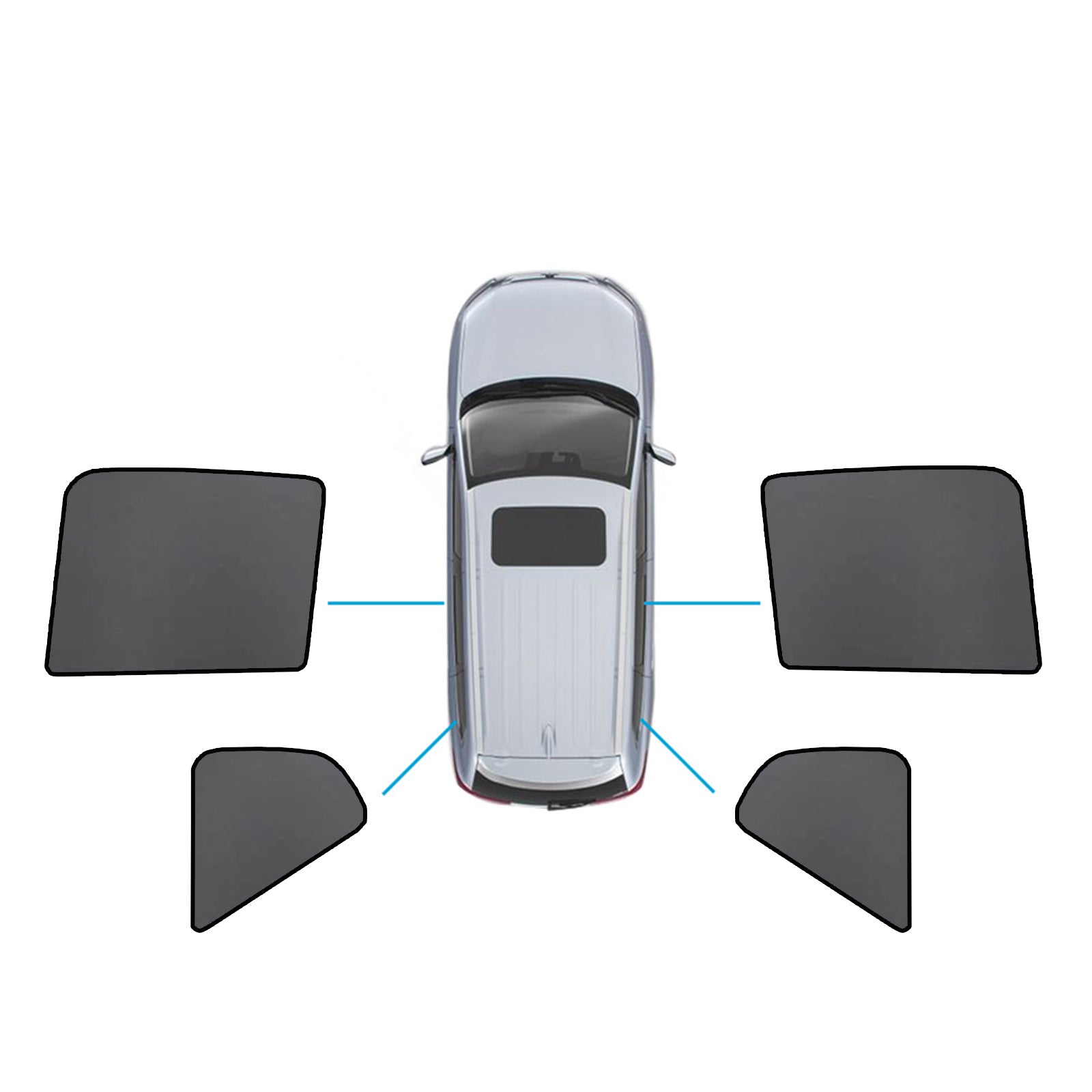 Black magnetic mesh car window sun shade installed on a Volvo XC40 front window — view 5