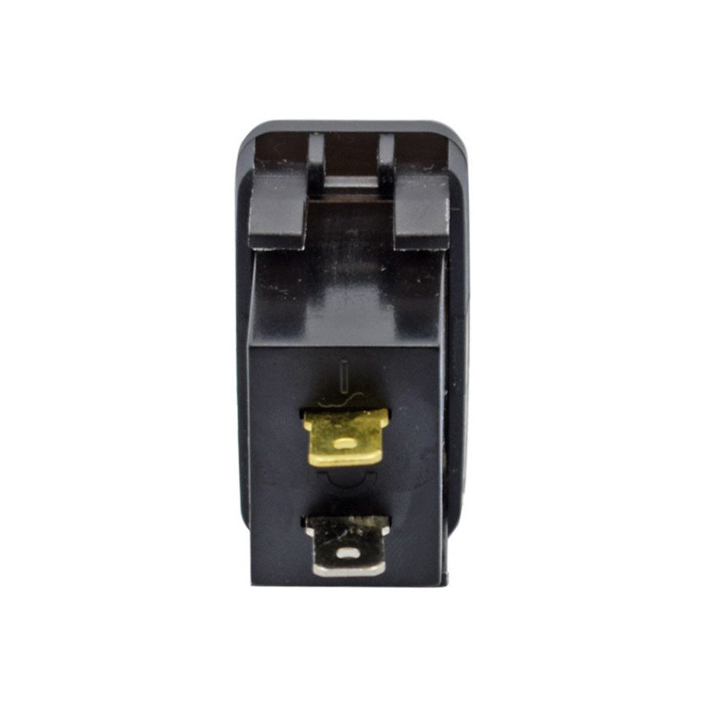 Black dual port Type-C USB car charger adapter with blue LED digital voltmeter display — view 4
