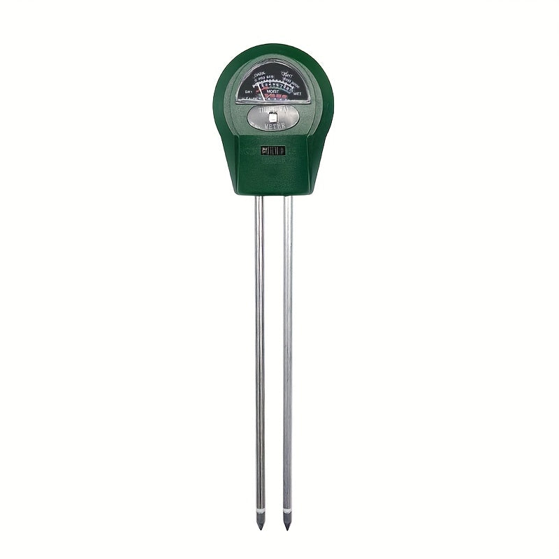 3-in-1 soil pH and moisture meter in durable plastic for indoor and outdoor plant care