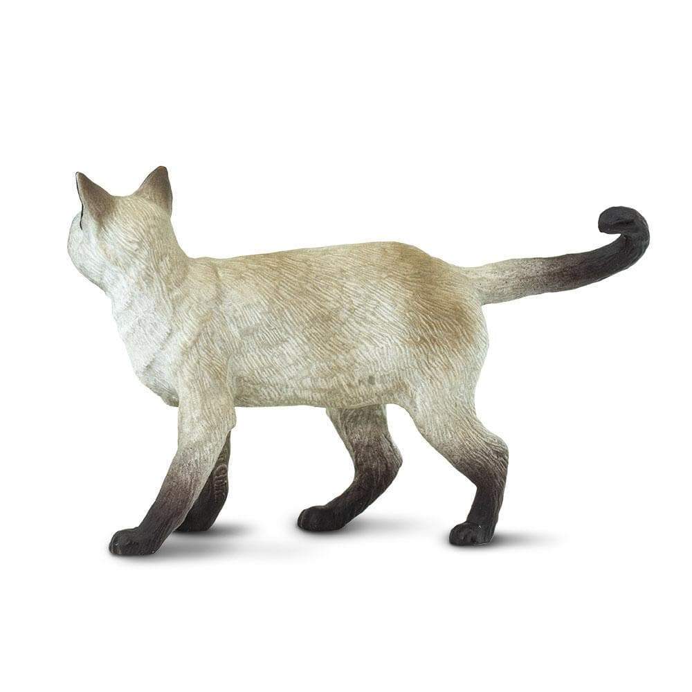 Siamese cat toy figurine with cream and dark brown pointed coat and blue eyes — view 3