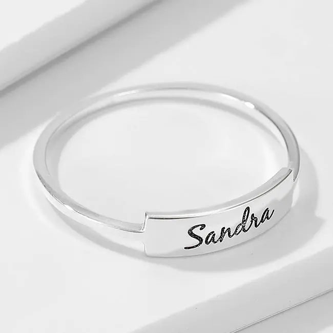 Personalized Full Silver Name-1 Ring in polished S925 sterling silver custom jewelry — view 3