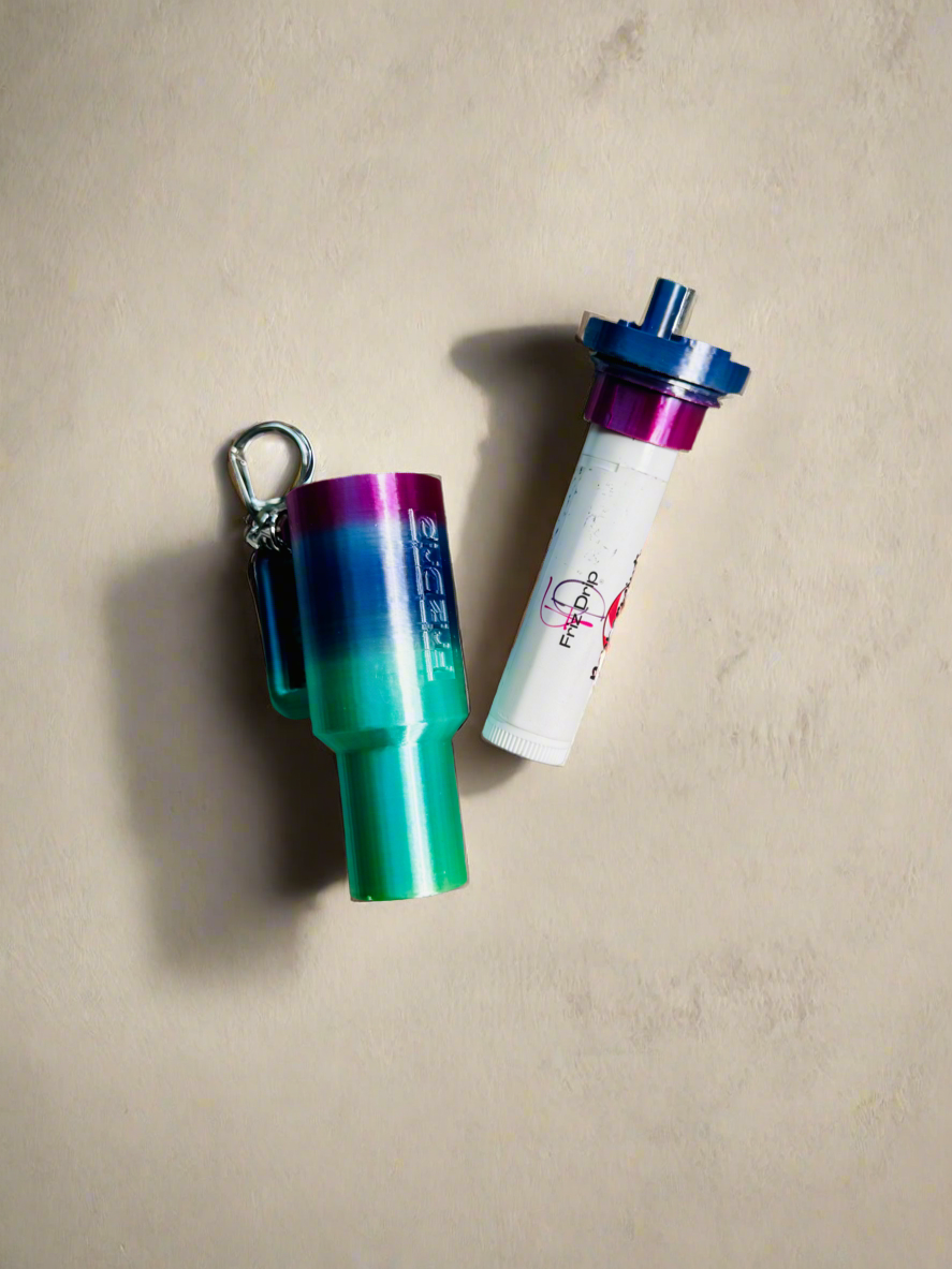 Tumbler Style Lip Balm Holder Keychain – Portable Lip Balm Case, Colorful Clip-On Holder for Keys, Purse & Backpack-19