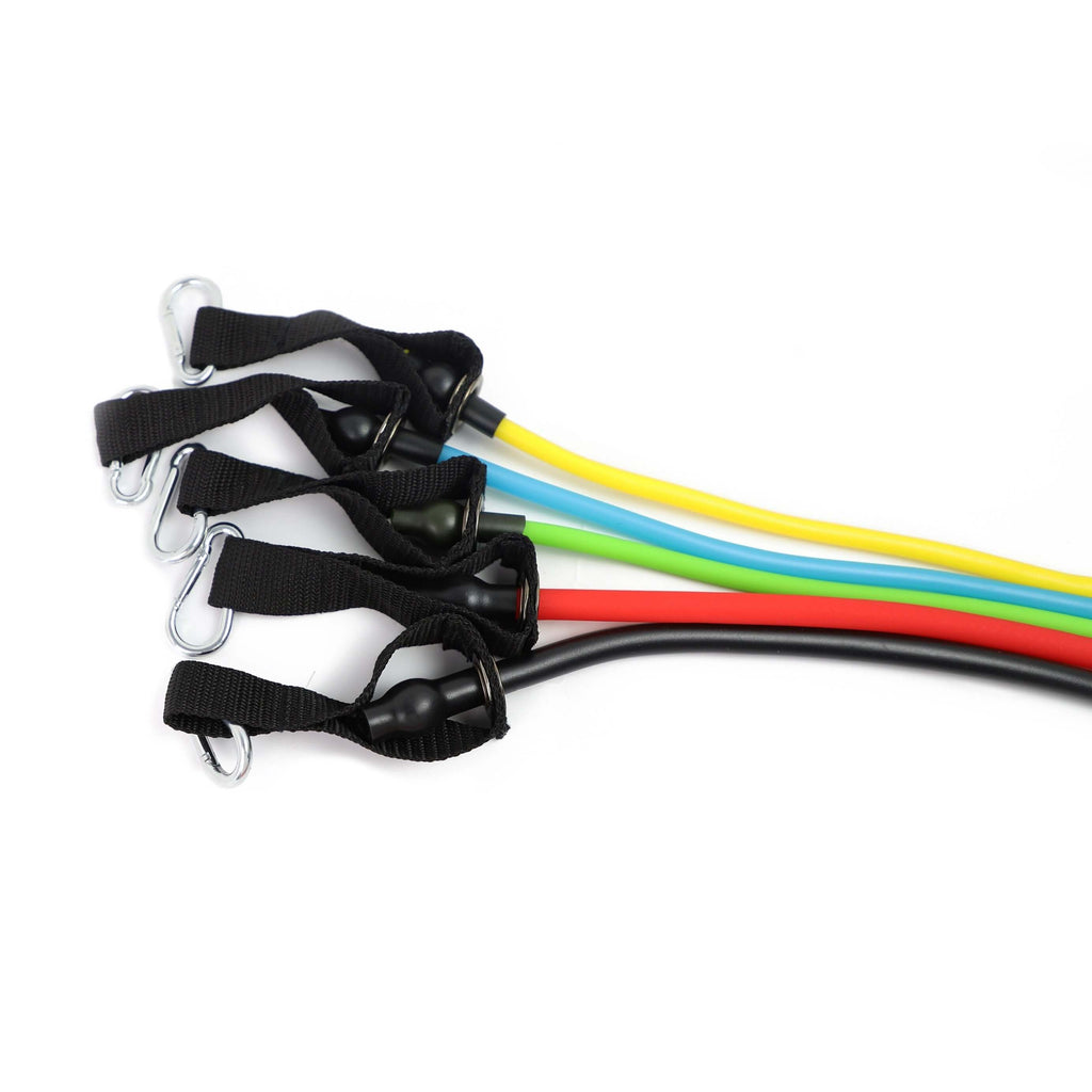 Maji Sports 11-piece max resistance tube kit with color-coded bands, handles, straps, and carry bag — view 3
