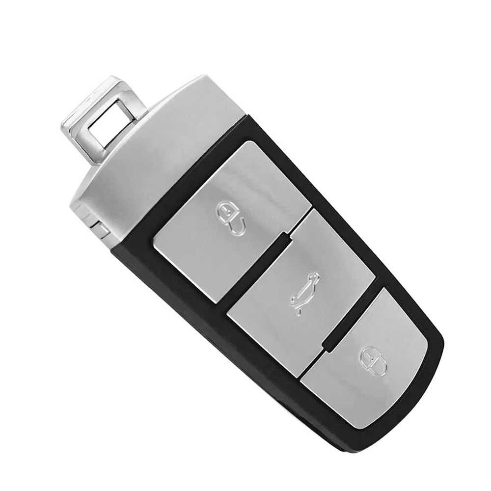 Black ABS 3-button smart remote key fob replacement for Volkswagen vehicles with internal chip