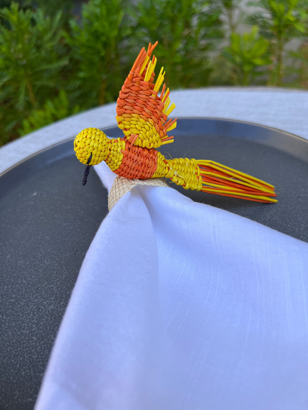 Hummingbird Napkin Ring (Yellow/Orange) – Table Decor Colombia-3