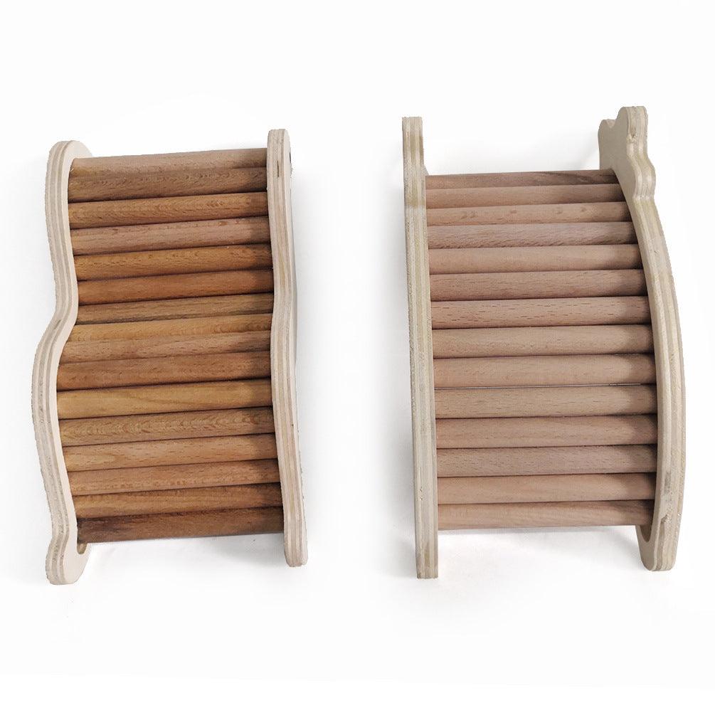 Solid wood Pet Haven hamster cage set with climbing ladder in a natural rustic finish — view 4