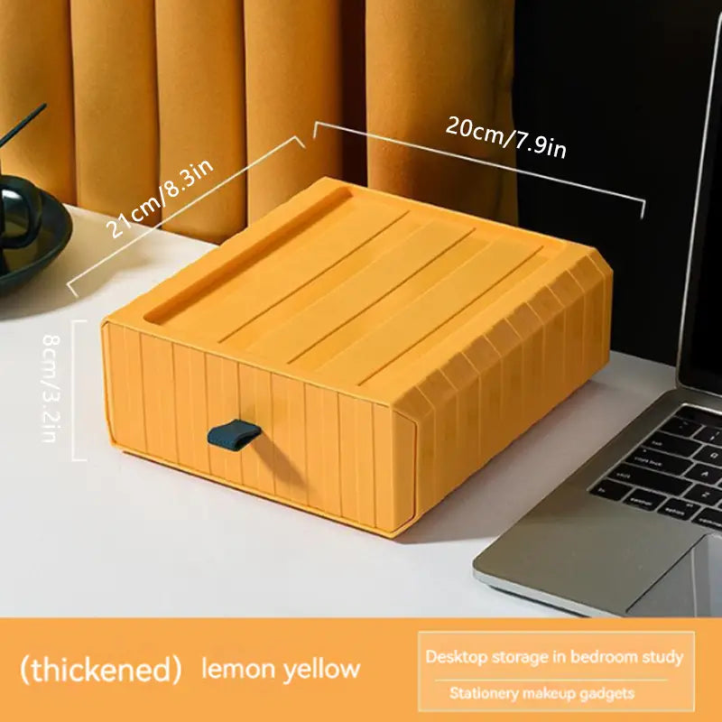Contemporary desktop storage box organizing pens and office supplies on a modern workspace desk. — view 4