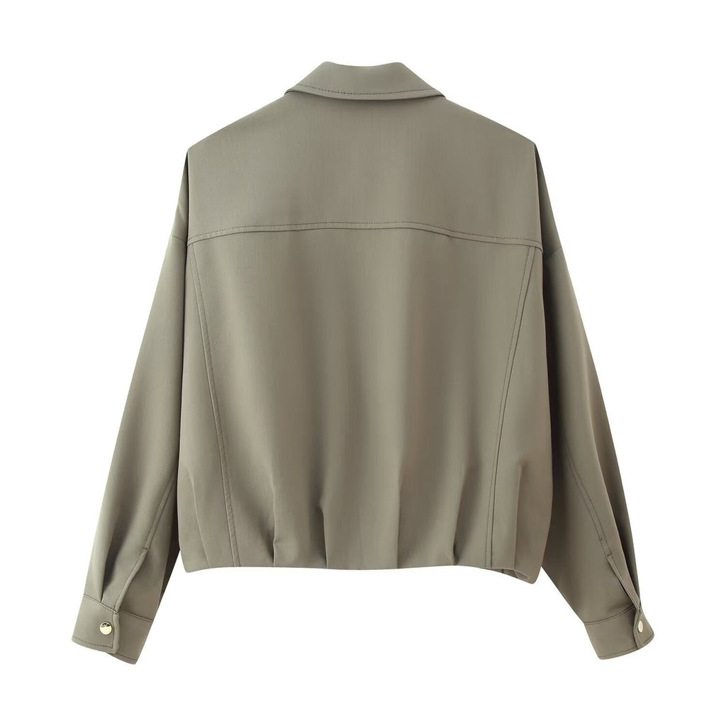Women's Jacket Sage Green Utility BYMANYC ® New York SOHO OVERSIZED WORKWEAR BOMBER - New Collection-2