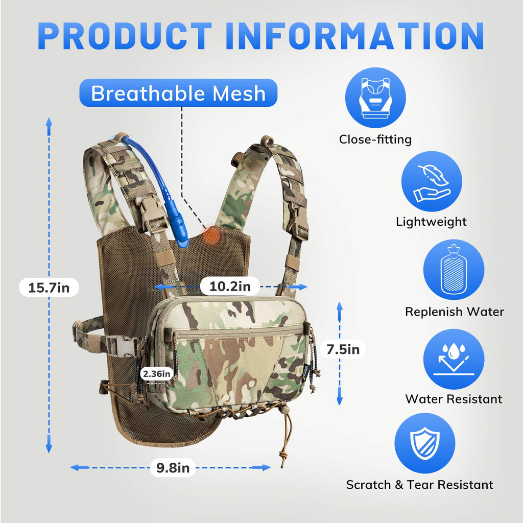 Lightweight running hydration vest with 2L water bladder, adjustable straps, and breathable mesh back panel. — view 3