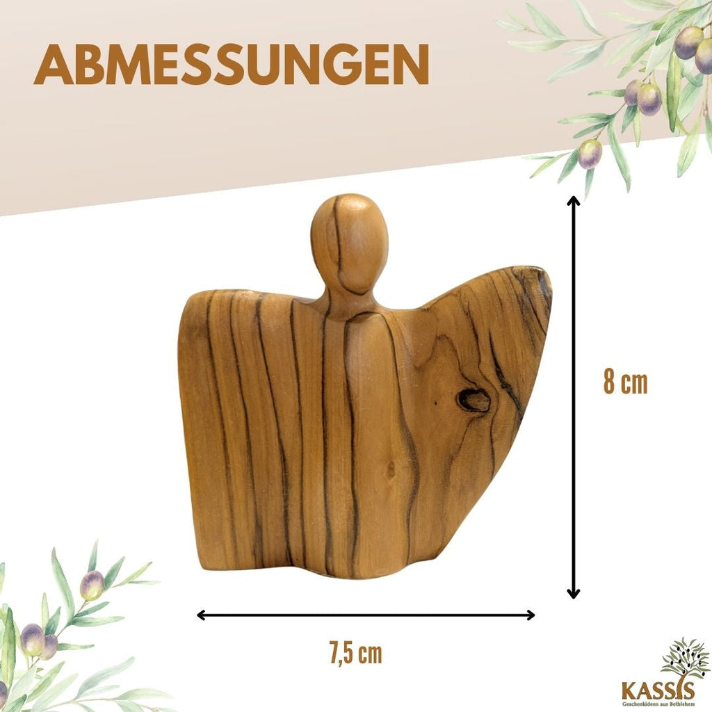 Geflügelte Engel-Figur aus Olivenholz - hergestellt in Bethlehem-4