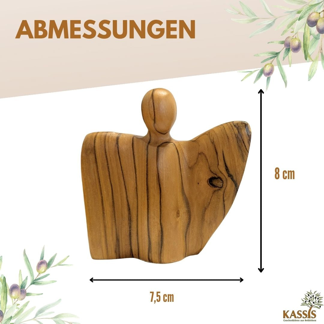 Geflügelte Engel-Figur aus Olivenholz - hergestellt in Bethlehem-4