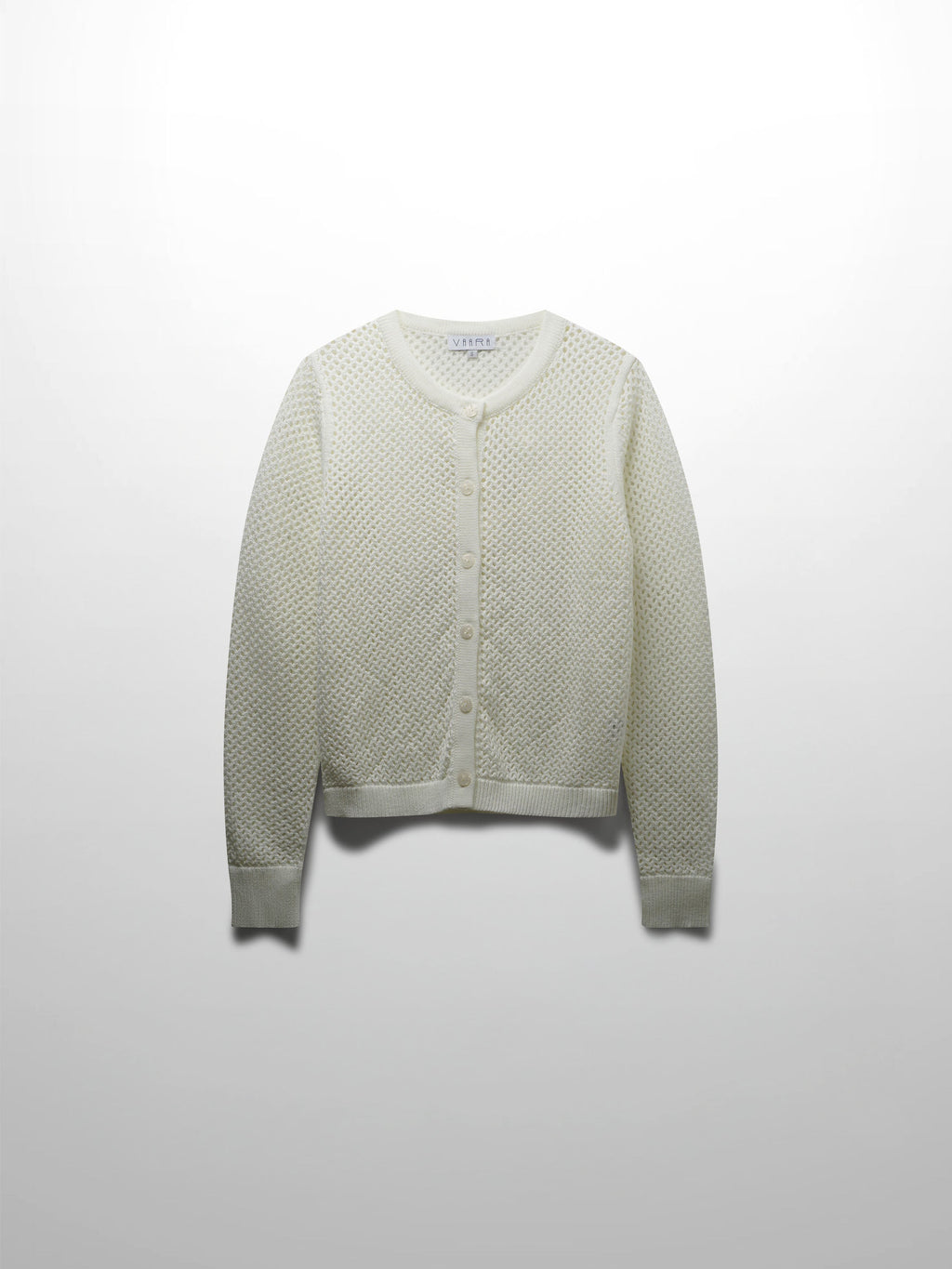 Crochet Knit Button Down Cardigan-White-0