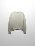 Crochet Knit Button Down Cardigan-White-0