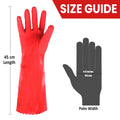 PVC Work Safety Glove Red 45cm Oil Chemical Resistant Dipped Durable Sanded-5