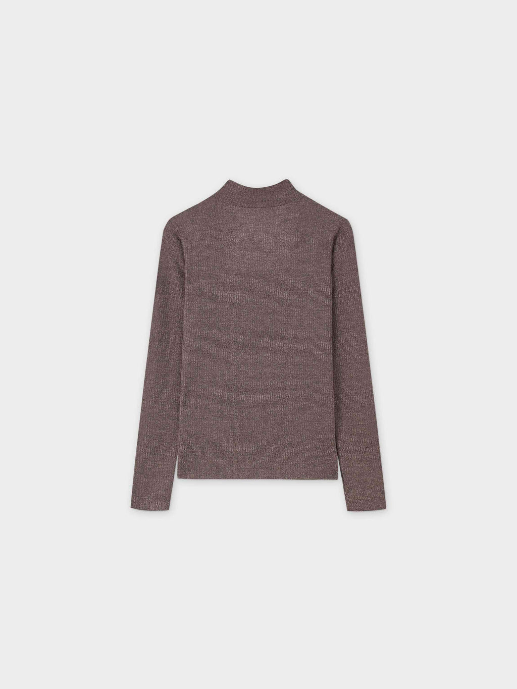 Textured Stretch Turtleneck-Brown-2