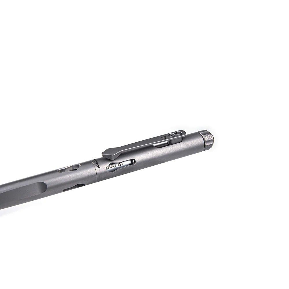 Nextorch NP11 Ti titanium tactical pen with deep carry clip and tungsten steel strike tip — view 5