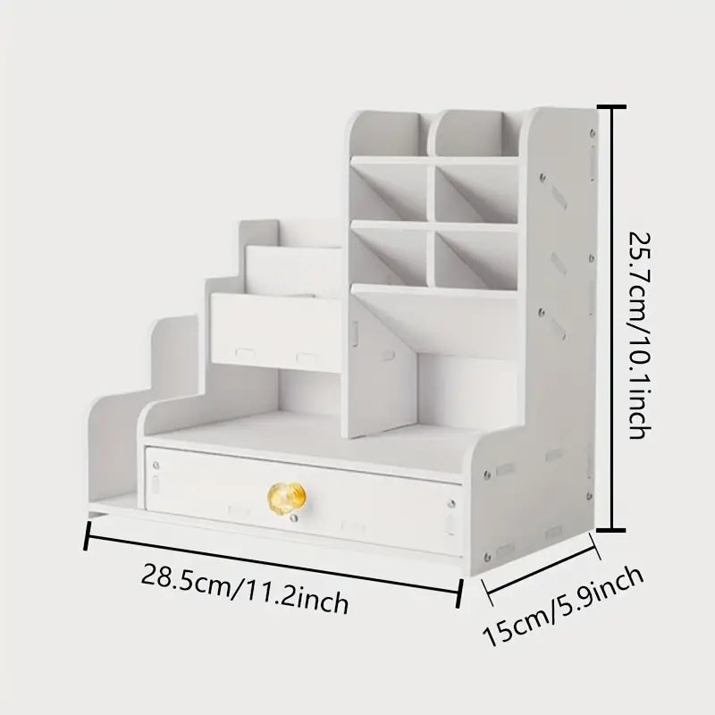 Painted expandable office and study storage desk organizer with insert mount for clutter-free workspaces — view 5