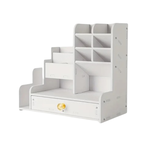 Painted expandable office and study storage desk organizer with insert mount for clutter-free workspaces