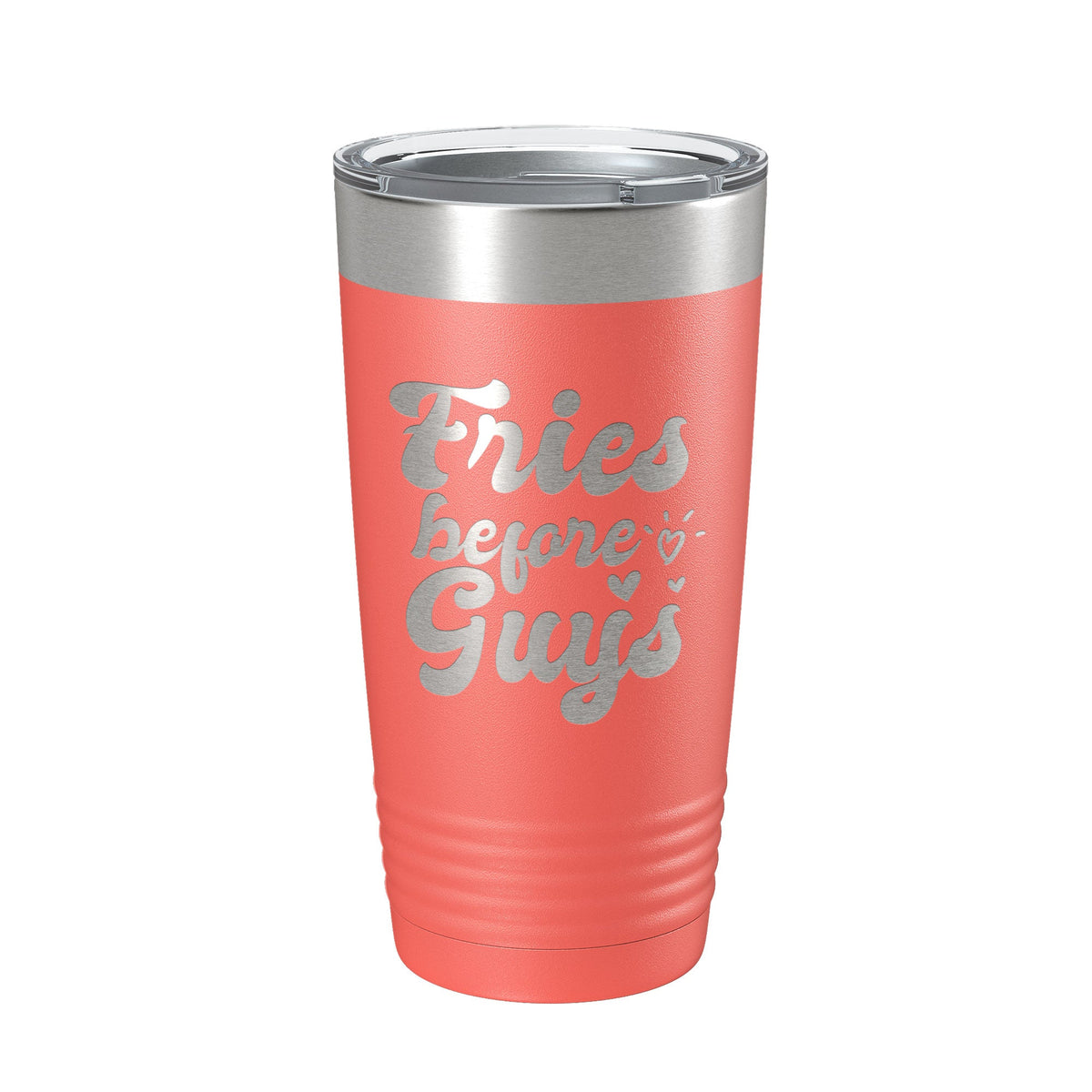 Fries Before Guys Tumbler Funny Galentine's Day Travel Mug Valentine's Single Insulated Laser Engraved Coffee Cup Retro 20 oz-20