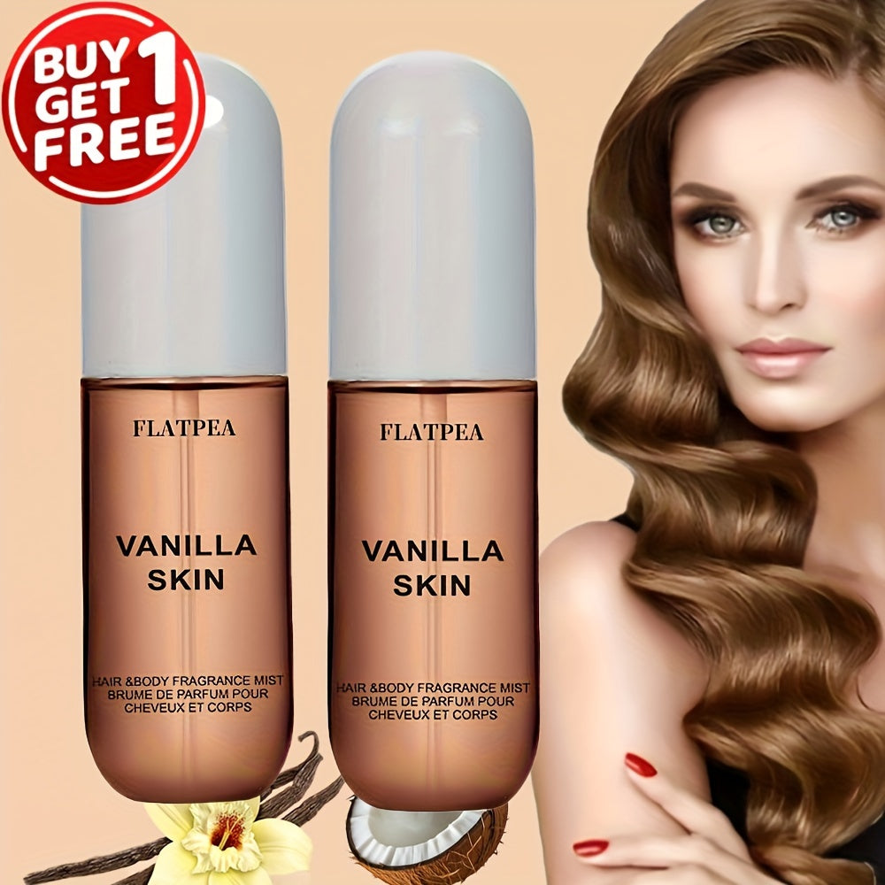 Two pack coconut vanilla hair and body mist spray bottles, travel size. — view 2