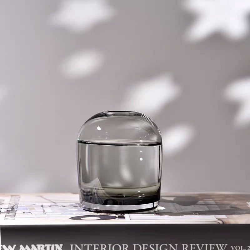Modern clear handcrafted glass vase with a polished finish for elegant home floral arrangements — view 5