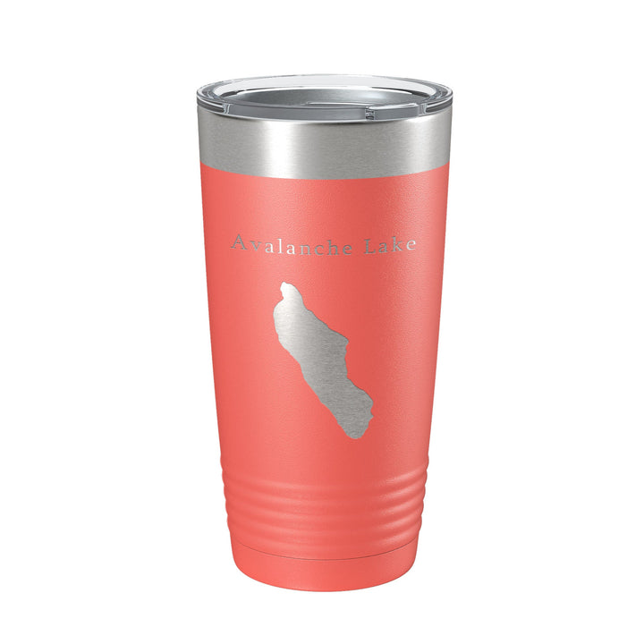 Avalanche Lake Map Tumbler Travel Mug Insulated Laser Engraved Coffee Cup Montana 20 oz